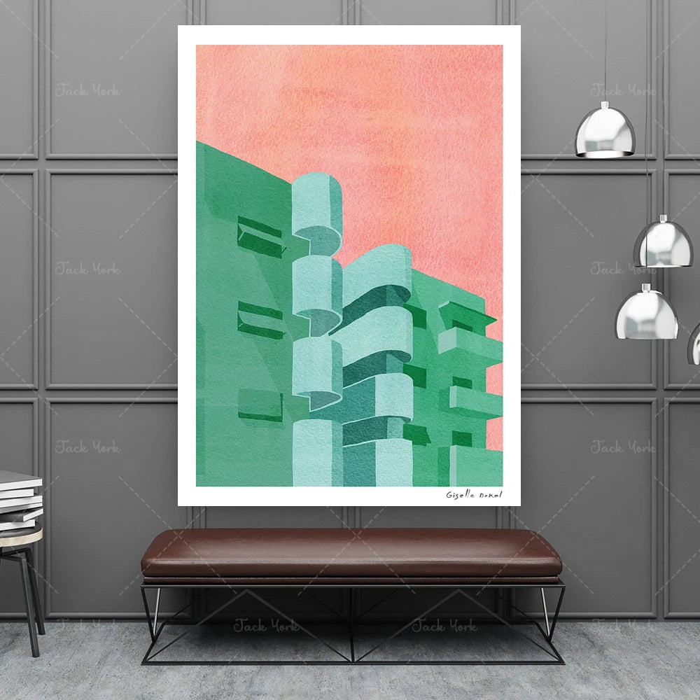 Poster Pink and Green