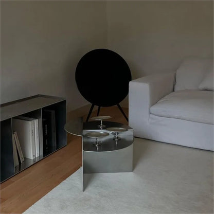 MOMO Stainless Steel Coffee Table Wabi-sabi Style Round Metal Coffee Table Korean Netflix Designer Models Side Table