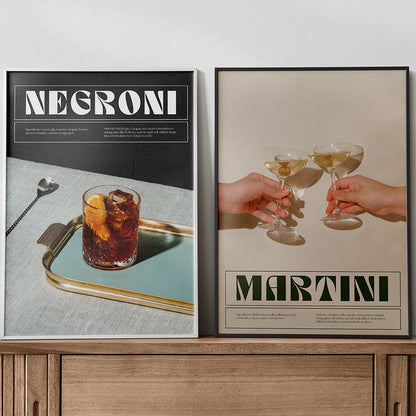 Poster Set - Negroni Martini