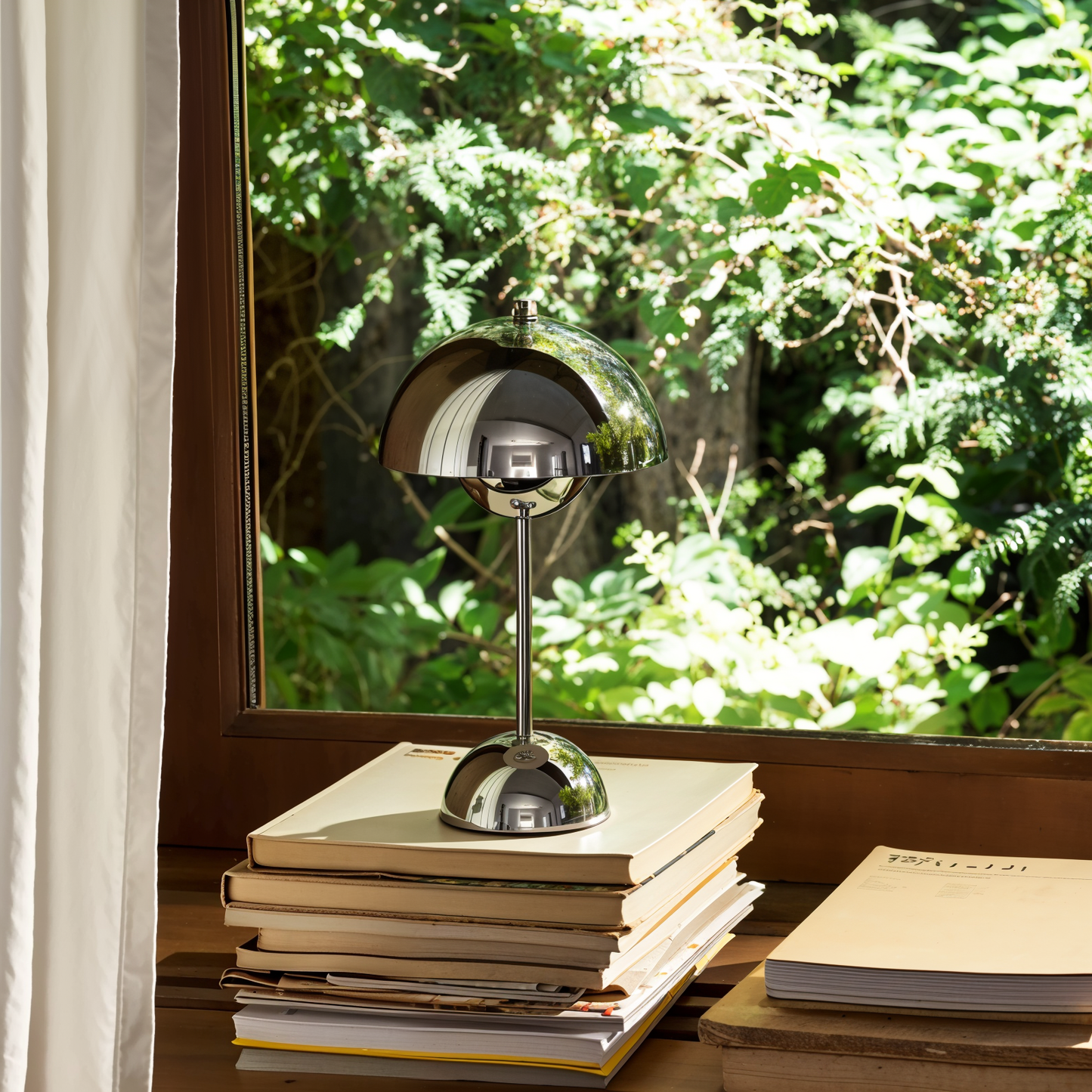 Mushroom Chrome Lamp