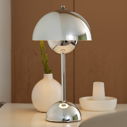 Mushroom Chrome Lamp